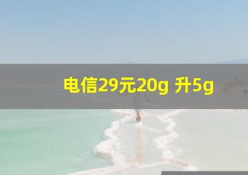 电信29元20g 升5g